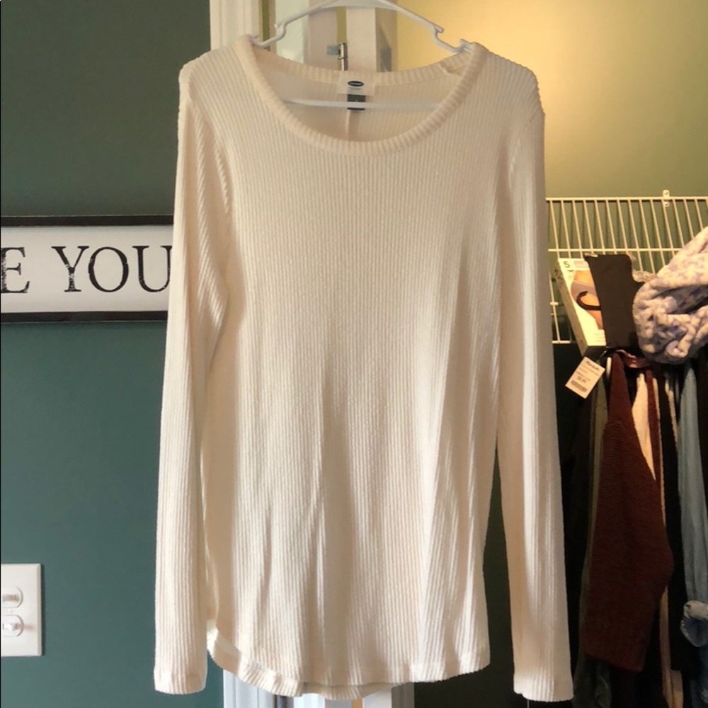 Cream colored ribbed sweater